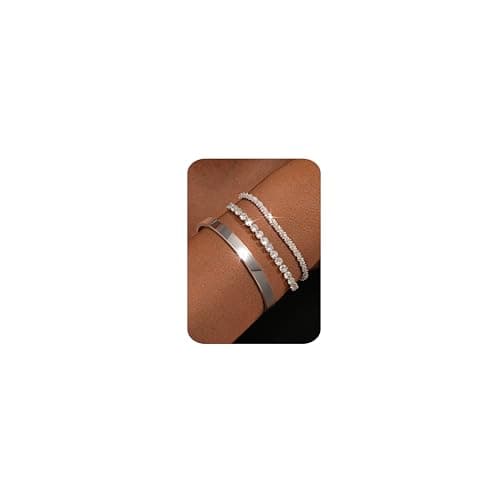 Adramata 925 Argent Bijoux Femmes accessoires Épousant Élégance cadeau Femmes Bijoux Empilables Chaîne Serpent Bracelets — Style Tennis