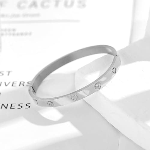 Tidefire Bracelet en Acier Inoxydable et Titane Cubique Zirconium Plaqué Or 18K pour Femmes - Unique Design Mode