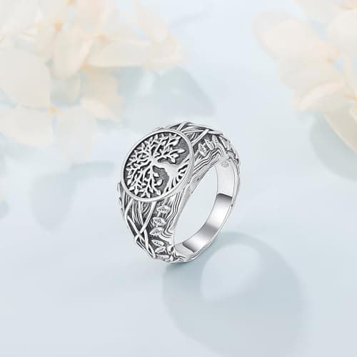 Bague Arbre de vie en argent sterling 925 pour femme | Cadeau bijoux haute qualité | Femmes et Hommes