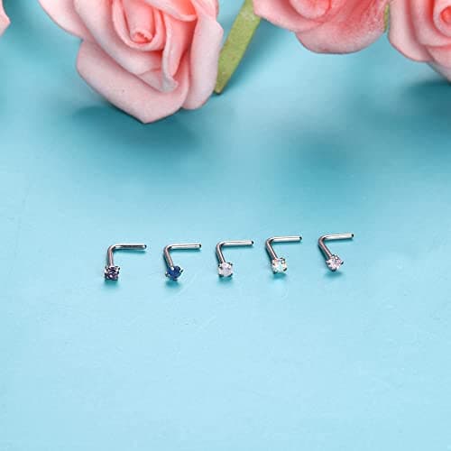 YADOCA 20G Piercing de Nez en Acier Chirurgical pour Femmes et Hommes - Petit Piercing Narine en Forme de Nez - 16 Pièce