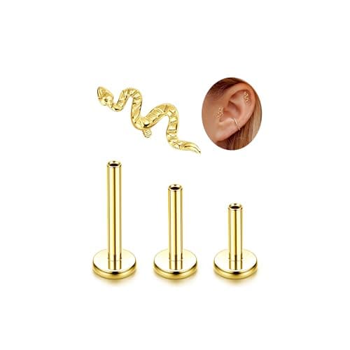 Adramata G23 Titane Piercing - Hypoallergénique pour Piercing Tragus et Helix - Femmes - Accessoires deMode Body Jewelry — Or-Serpent