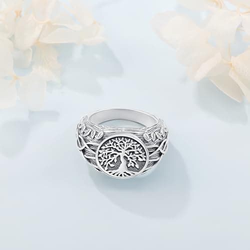 Bague Arbre de vie en argent sterling 925 pour femme | Cadeau bijoux haute qualité | Femmes et Hommes