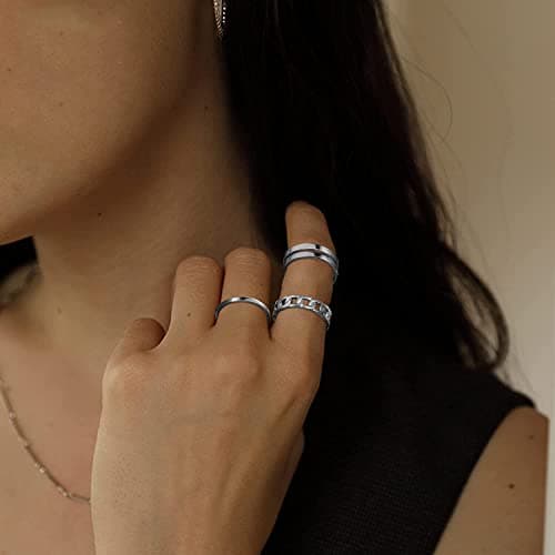 Bague en Acier Inoxydable Empilable Adramata pour Femmes Recyclée