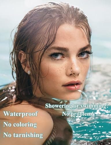 Adramata Piercings 8 Pièces Acier Chirurgical Nez Anneaux pour Hommes Femmes Conch Tragus Daith Rook Piercing Oreille 16