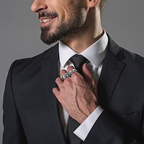 Adramata Bague Homme Acier Inoxydable Noeud Celtique Motard Gothique Bagus Viking Recyclée Standard 100 Pcs