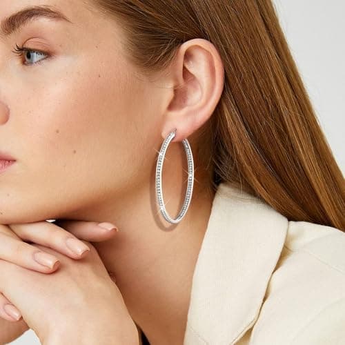 Adramata Créoles Acier Inoxydable Or Plaqué Femme Mode Recyclée 50mm Élégance Durabilité