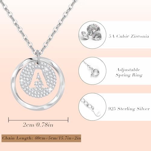 Colliers Initiales Femme Argent 925 Personalisés Cadeaux Noël Anniversaire
