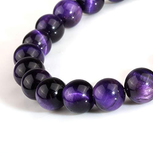 Bracelet élastique œil de tigre MILAKOO 8 mm pour yoga et guérison - Homme et Femme - Sécheresse cutanée soulagement