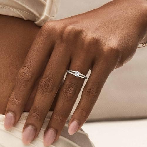 Bague en Argent Or 925 Ajustable Zirconium Cubique Fiançailles Mariage Femmes
