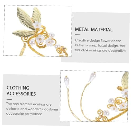 DIKACA Boucles Oreilles Aile et Franges Design Élégant et Léger Femmes et Filles Cadeau Anniversaire Festif 2 Pièces