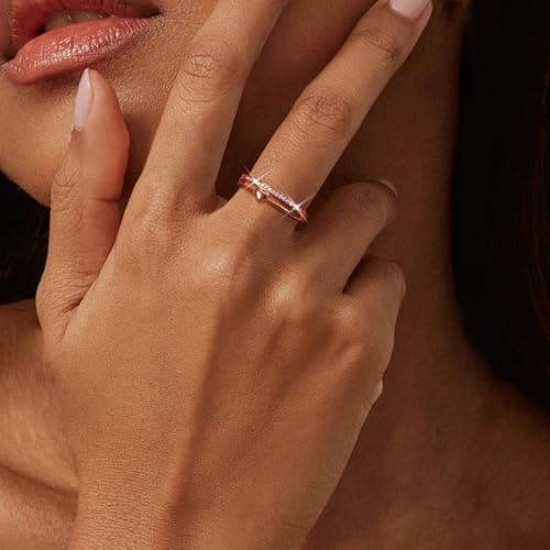 Bague Argent 925 Reglable Or 14K Femmes Coeur Alliance Fiancailles Promesse Or Recycled femme 14K CZ 100clai