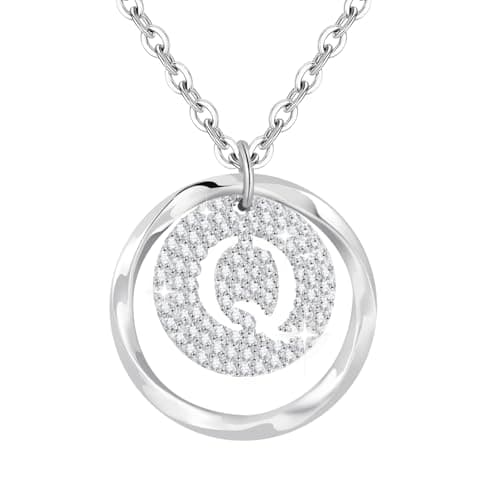 Colliers Initiales Femme Argent 925 Personalisés Cadeaux Noël Anniversaire — Q