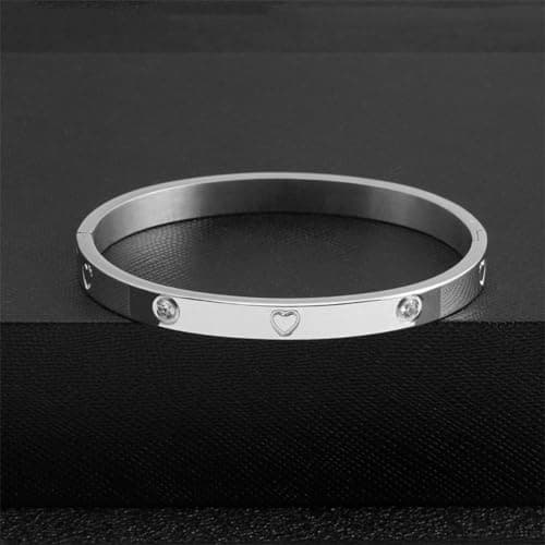 Tidefire Bracelet en Acier Inoxydable et Titane Cubique Zirconium Plaqué Or 18K pour Femmes - Unique Design Mode