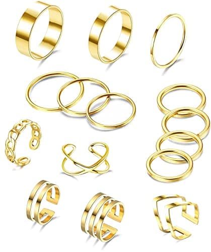 Bague en Acier Inoxydable Empilable Adramata pour Femmes Recyclée — Or B