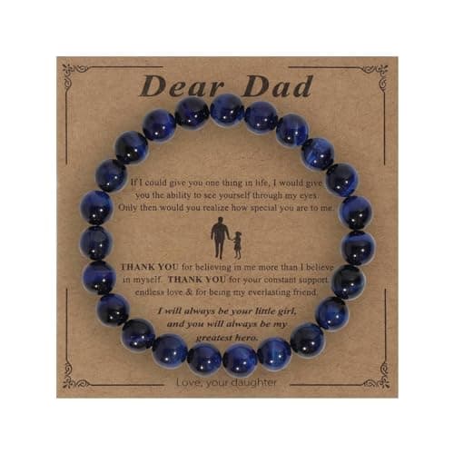 Bracelet élastique œil de tigre MILAKOO 8 mm pour yoga et guérison - Homme et Femme - Sécheresse cutanée soulagement — Z2 : pour papa-jaune