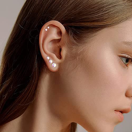 Adramata 12 paires boucles d'oreilles pour femme transparentes en plastique tragus helix cartilage piercing boucles d'or