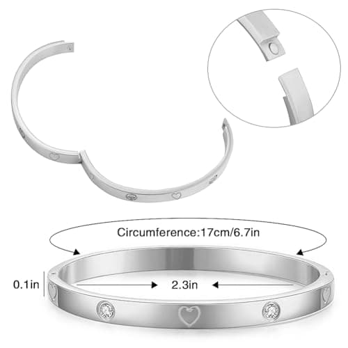 Tidefire Bracelet en Acier Inoxydable et Titane Cubique Zirconium Plaqué Or 18K pour Femmes - Unique Design Mode