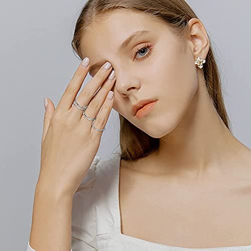 Adramata 14K Plaqué Or Bague Reglable Épais et Mince Or Argent Bague Femme Homme
