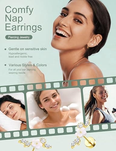 Adramata Acier Inoxydable Piercing Helix Boucles d'Oreilles Femme Recycled Standard 100