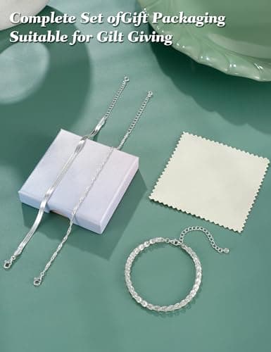 Bracelet Adramata Femme Argent 925 Fermoir Réglable Empilable avec Boîte Cadeau