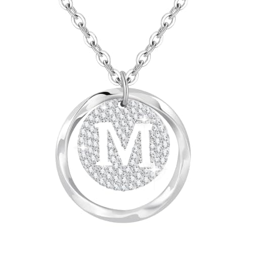 Colliers Initiales Femme Argent 925 Personalisés Cadeaux Noël Anniversaire — M