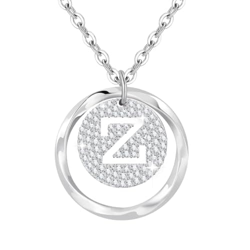 Colliers Initiales Femme Argent 925 Personalisés Cadeaux Noël Anniversaire — Z
