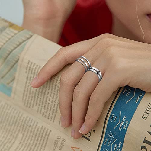 Bague en Acier Inoxydable Empilable Adramata pour Femmes Recyclée