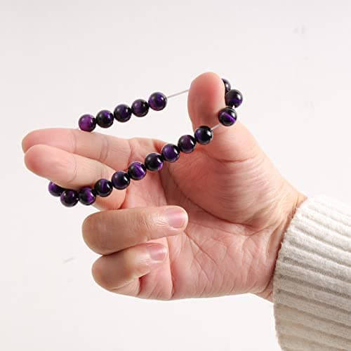 Bracelet élastique œil de tigre MILAKOO 8 mm pour yoga et guérison - Homme et Femme - Sécheresse cutanée soulagement