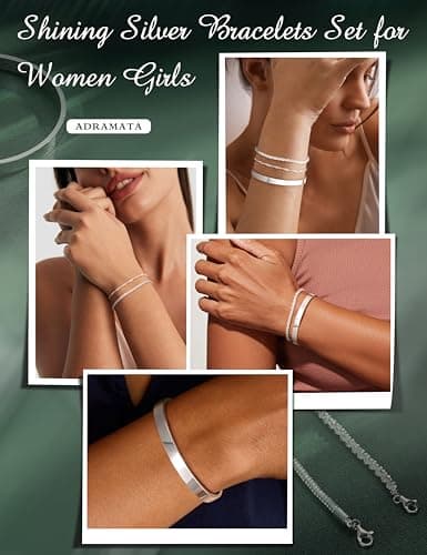 Adramata 925 Argent Bijoux Femmes accessoires Épousant Élégance cadeau Femmes Bijoux Empilables Chaîne Serpent Bracelets
