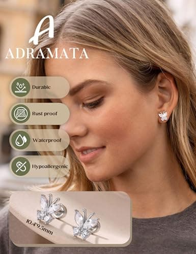 Adramata Boucle d'Oreille Argent 925 Femme Petites Boucles d'Oreilles Hypoallergéniques pour females Scenario Everyday U