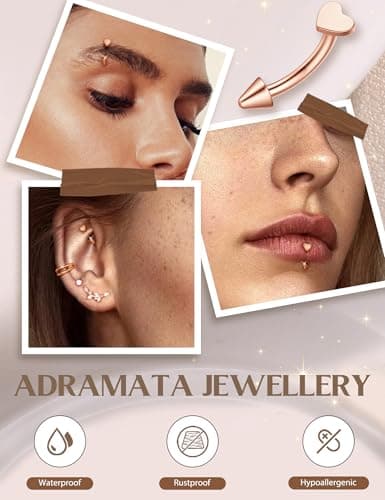 Adramata Acier Inoxydable Helix 16G Boucles d'Oreilles Femme Hypoallergène Confortables Cartilage Piercings (Or/Argent/O
