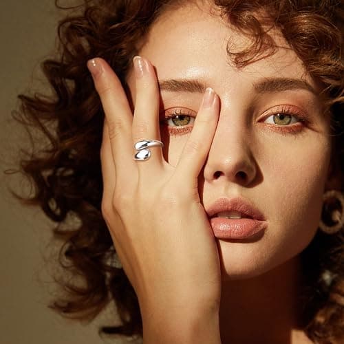 Bague en argent 925 Chunky pour femmes - Régulables et ouvertes