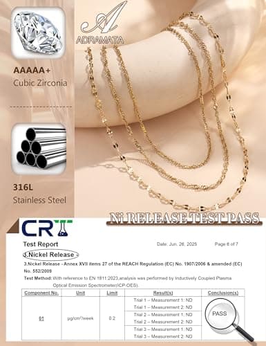 Adramata Collier Femme Acier Inoxydable Plaqué Or 14K Réglable Empilable pour Femme Collier Ras de Cou