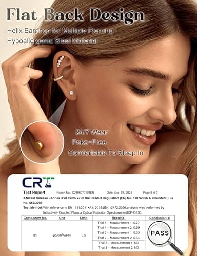 Adramata Acier Inoxydable Piercing Helix Boucles d'Oreilles Femme Recycled Standard 100