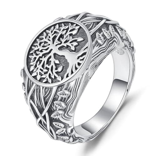 Bague Arbre de vie en argent sterling 925 pour femme | Cadeau bijoux haute qualité | Femmes et Hommes