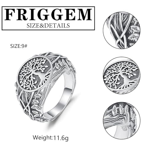 Bague Arbre de vie en argent sterling 925 pour femme | Cadeau bijoux haute qualité | Femmes et Hommes