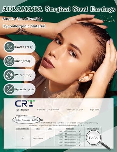 Adramata Acier Inoxydable Or Argent Boucles d'Oreilles Femme Hypoallergéniques Helix Piercing Creoles Petites Boucle d'O