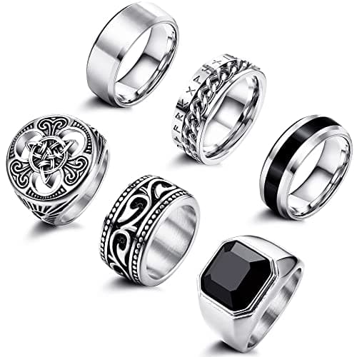 Adramata Bague Homme Acier Inoxydable Noeud Celtique Motard Gothique Bagus Viking Recyclée Standard 100 Pcs