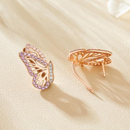 Richapex Boucles d'oreilles femme or 18 Carat Tendance Huggie Hoop Hypoallergénique pour Femmesbijoux avec Zirconium Cub