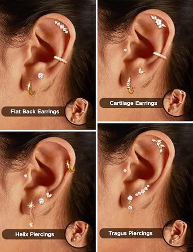 Adramata Acier Inoxydable Piercing Helix Boucles d'Oreilles Femme Recycled Standard 100