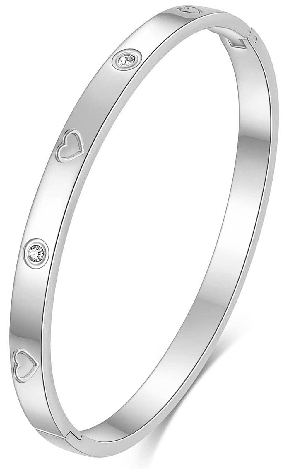 Tidefire Bracelet en Acier Inoxydable et Titane Cubique Zirconium Plaqué Or 18K pour Femmes - Unique Design Mode