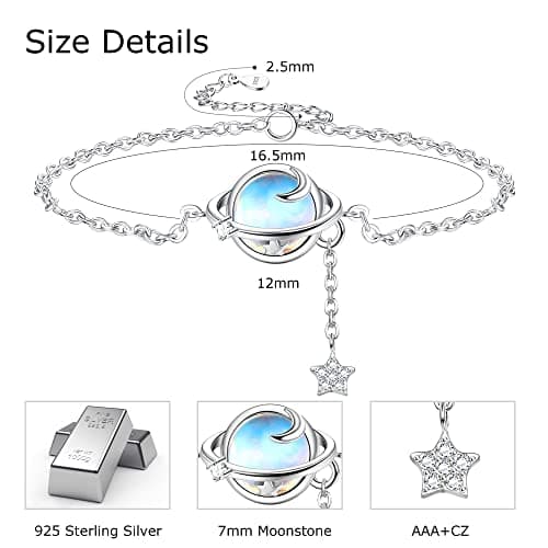 Bracelet Adramata Femme Argent 925 Pierre de Lune Brillants - Cadeau pour Elle - Fête des Mères Recycled Claim Standard