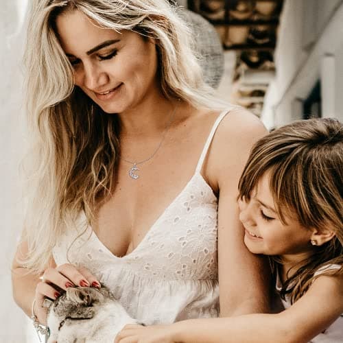 Adramata Collier Femme Argent 925-chat Pendentif-mignon Recycledbijoux Anniversairestandard 100