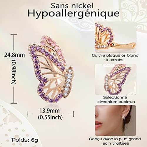 Richapex Boucles d'oreilles femme or 18 Carat Tendance Huggie Hoop Hypoallergénique pour Femmesbijoux avec Zirconium Cub