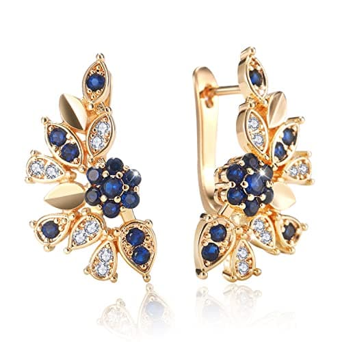 Richapex Boucles d'oreilles femme or 18 Carat Tendance Huggie Hoop Hypoallergénique pour Femmesbijoux avec Zirconium Cub — L'or