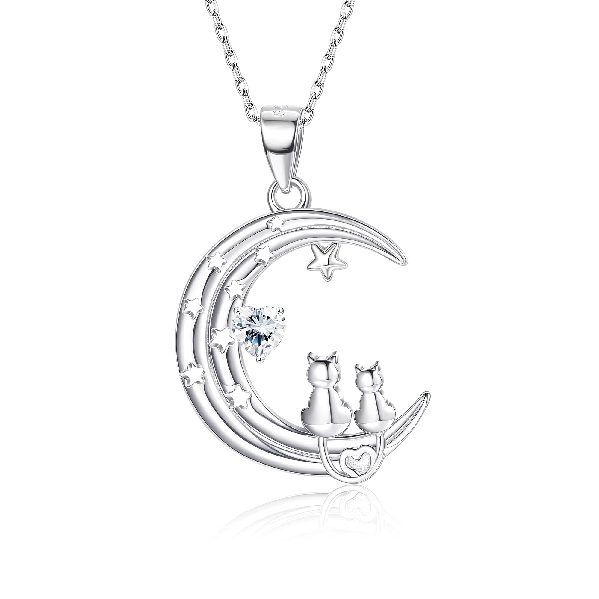 Adramata Collier Femme Argent 925-chat Pendentif-mignon Recycledbijoux Anniversairestandard 100