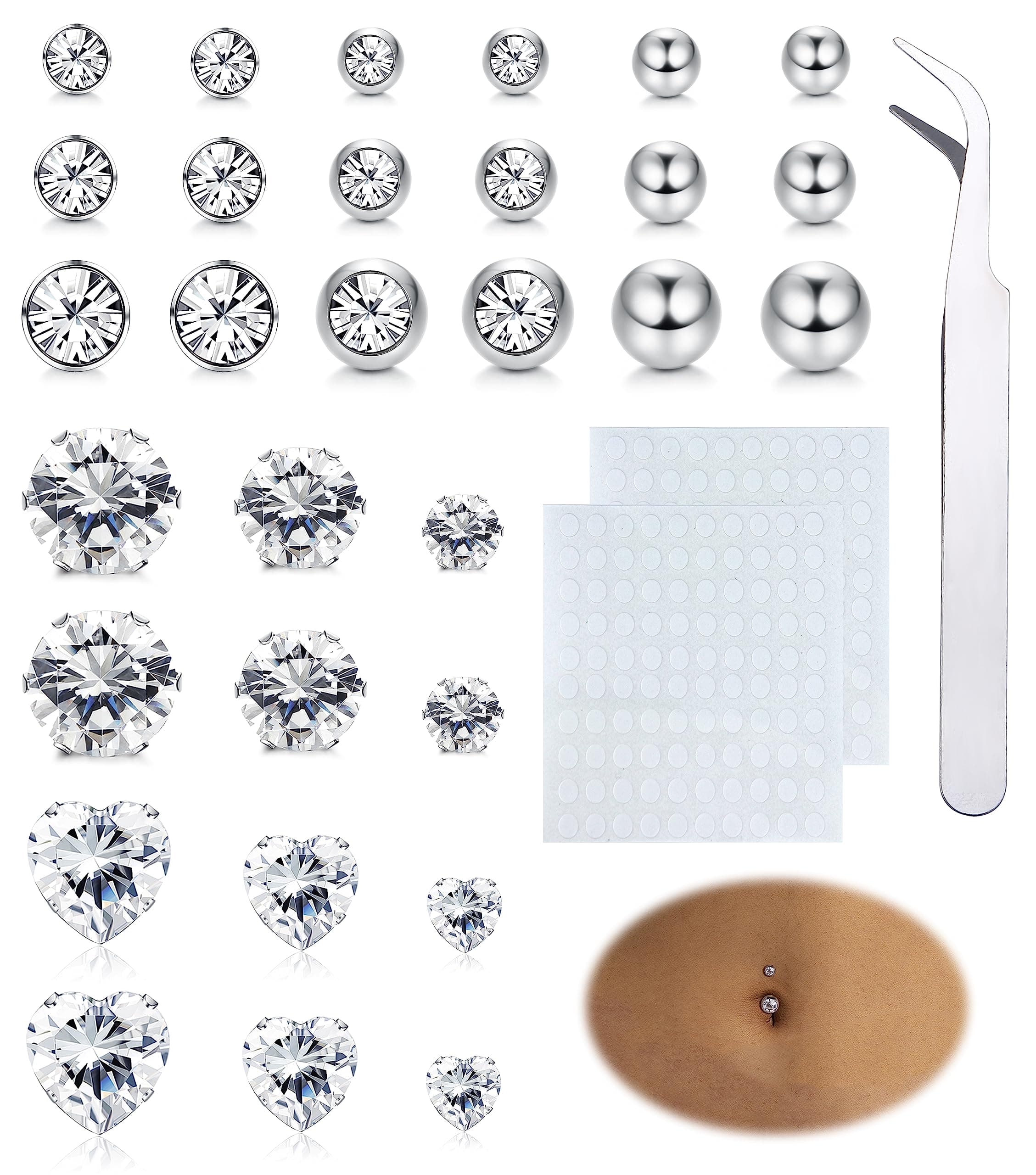 Adramata Faux Piercings de Nez et Goujons pour Lèvre et Sourcil Recyclés | Bijoux Standard 100%